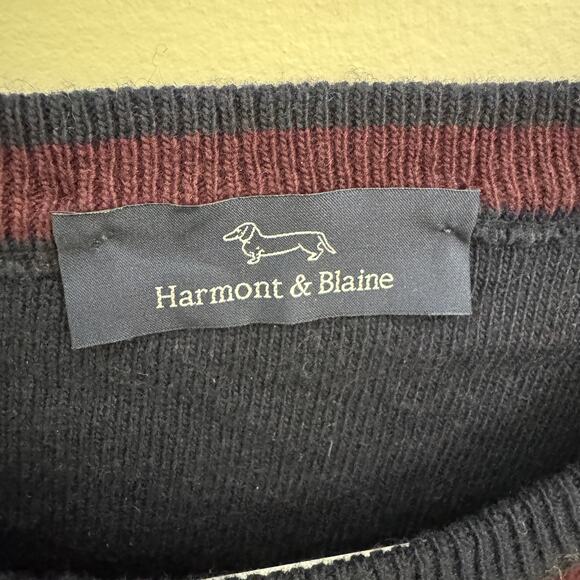 Harmont & Blaine Luxury Italian Cashmere Crewneck Sweater US Men's S - Picture 4 of 8